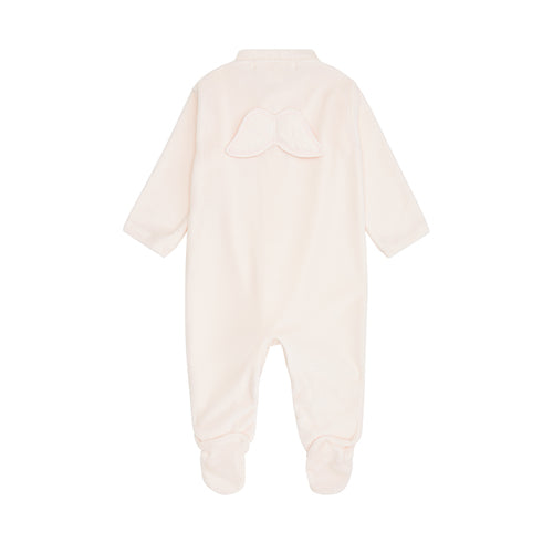 Velour Angel Wing Sleepsuit Pink